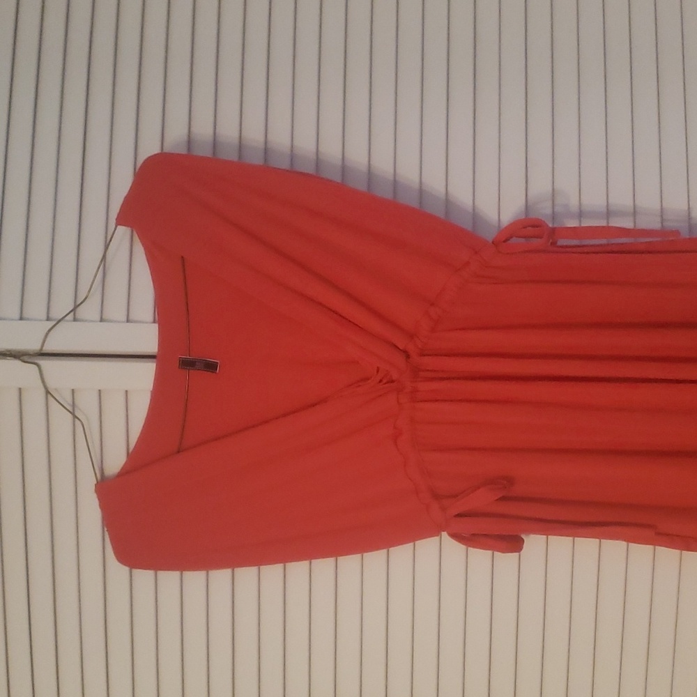 Red Pink Coral Maternity Nursing Adjustable Maxi Dress